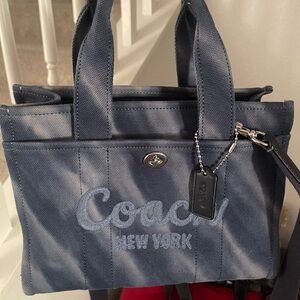 Coach Denim Blue Canvas Tote